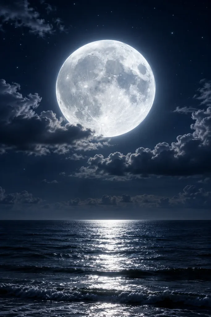 Bright illuminated full moon representing full moon personality traits
